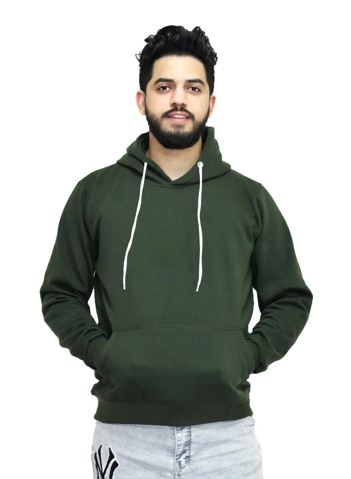 Hoodie Melton Cotton - Olive