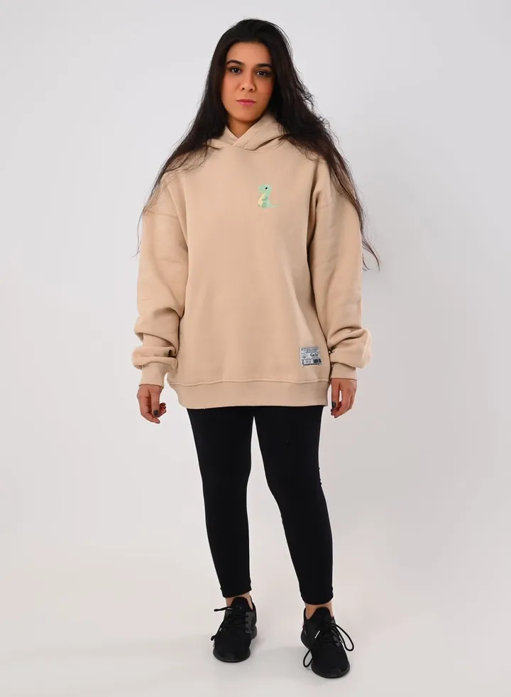 cotton hoodie from Ca.Co. Mocha Colour with a print