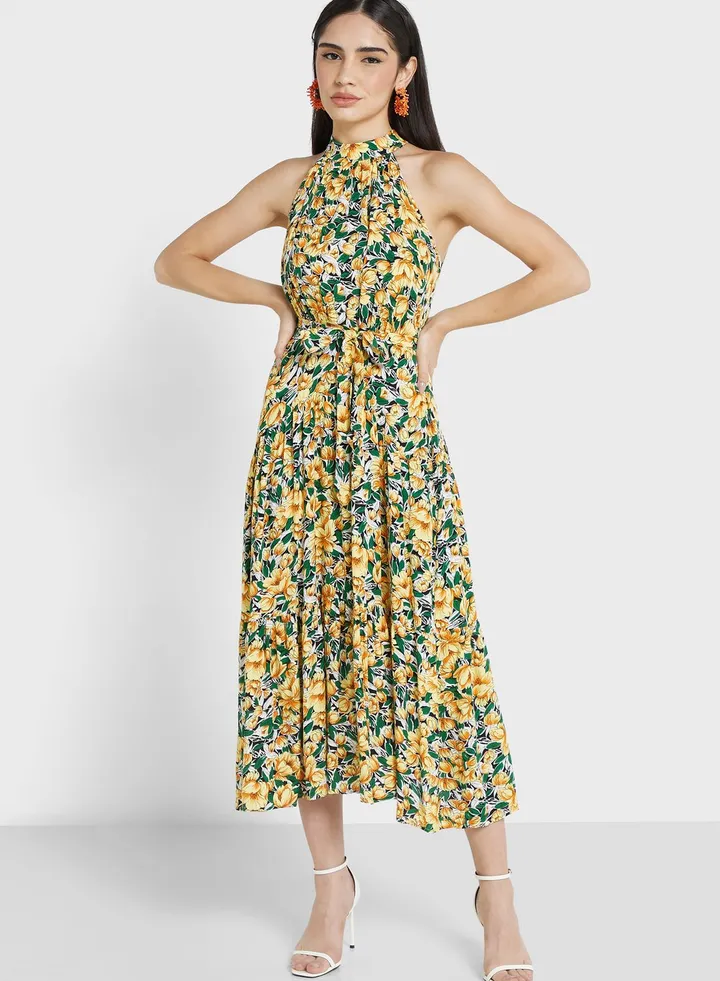 Sleeveless Printed Dress