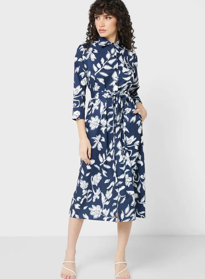 Waistband Printed Dress
