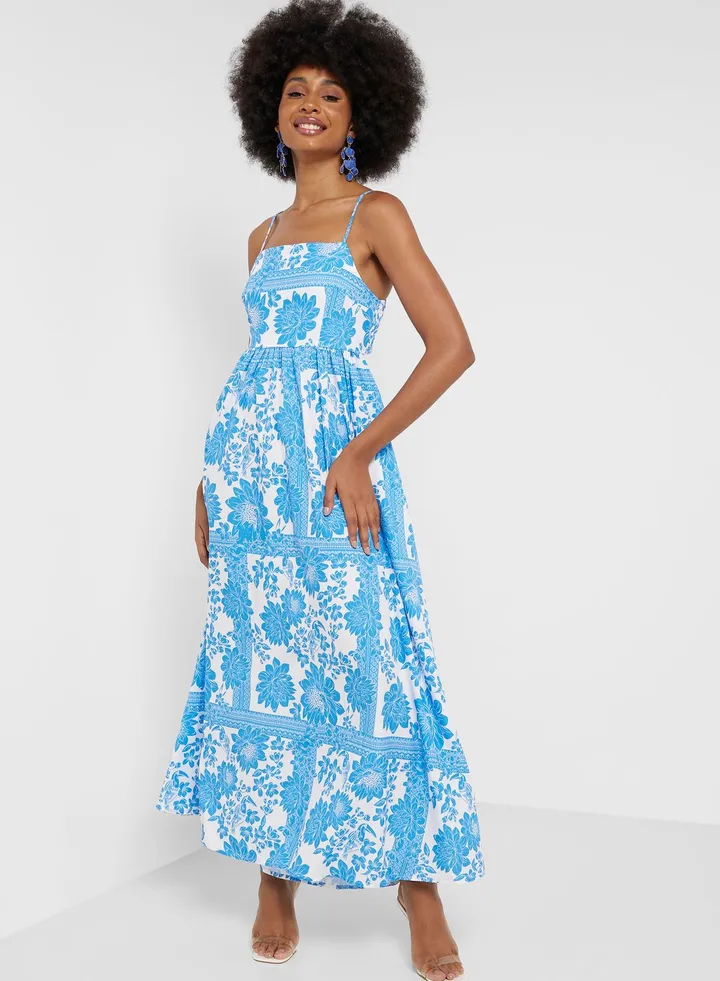 Strappy Printed Dress