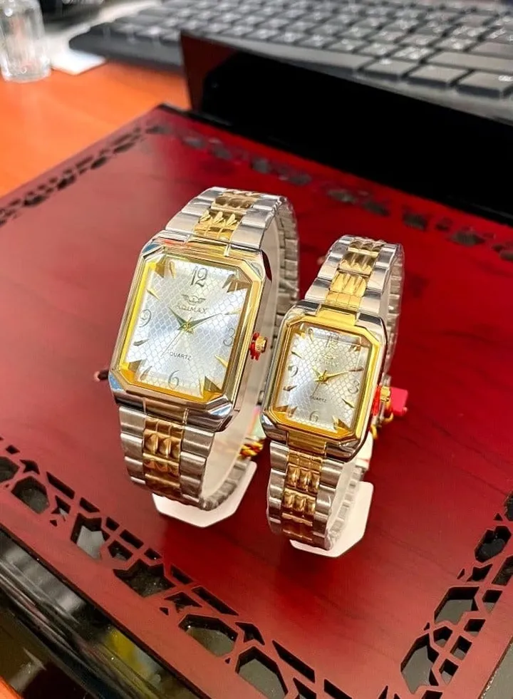 gold plate couple watches for men and women waterproof 100%