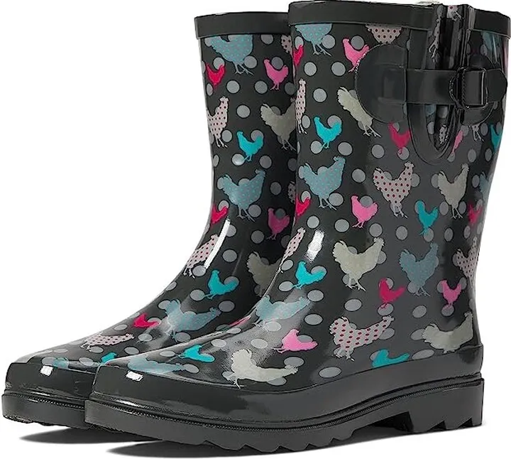 Western Chief Waterproof Mid Rain Boot (Polka Poultry) Women's Rain Boots