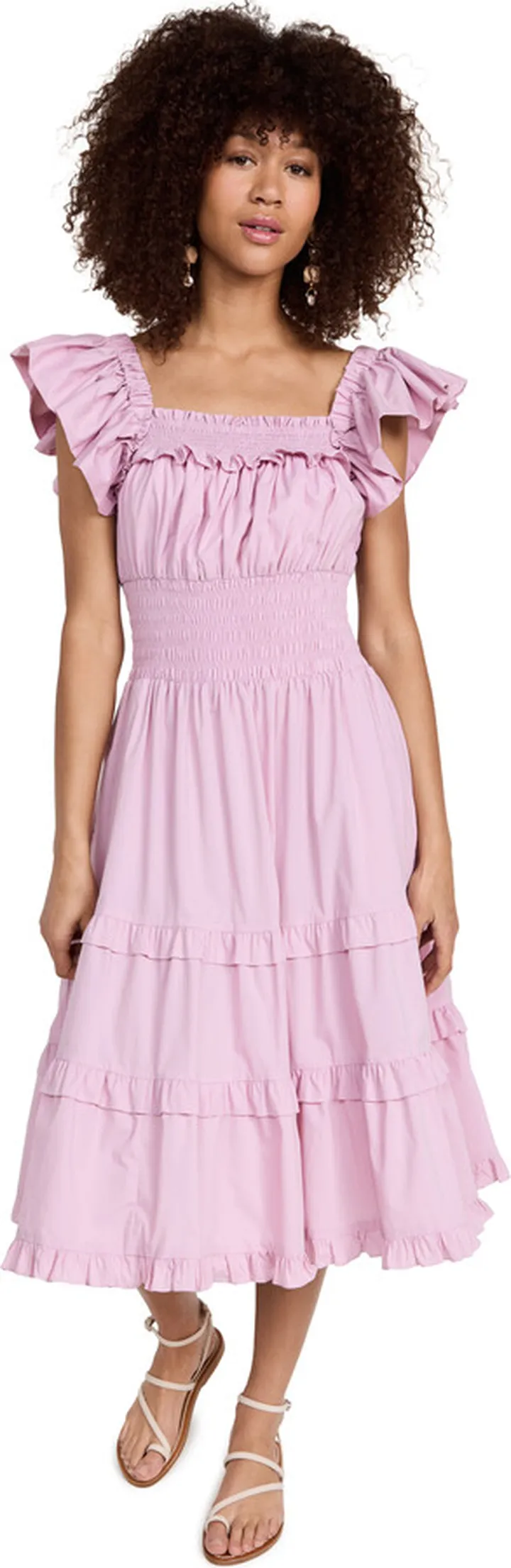 Charina Sarte Rosas Smocked Midi Dress