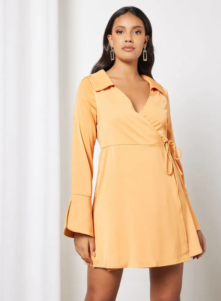 Melinda Wrap Dress Orange