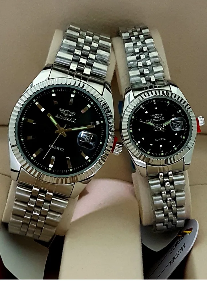 couple watches 2 pcs Adimax for men and women original and waterproof guarantee 100% with beautiful box