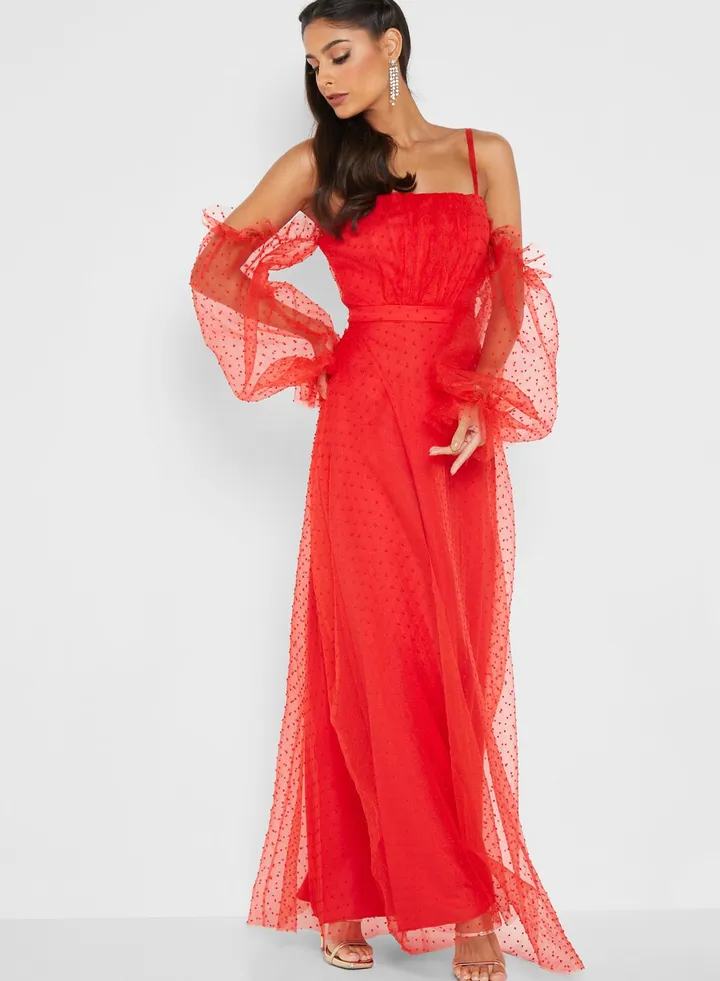 Off-Shoulder Tulle Dress