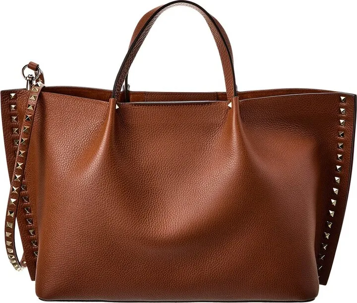 Valentino Rockstud Grainy Leather Tote