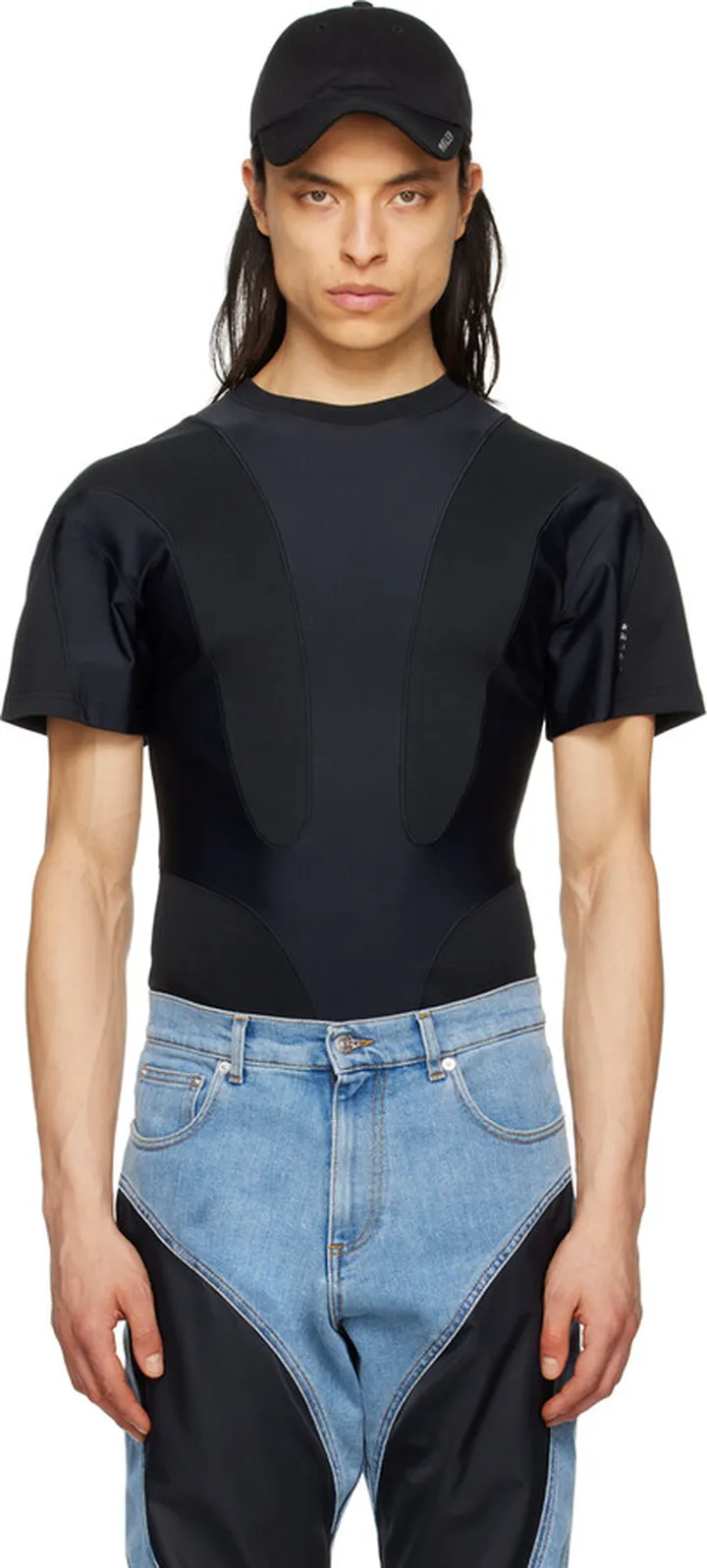 Mugler Black Paneled T-Shirt