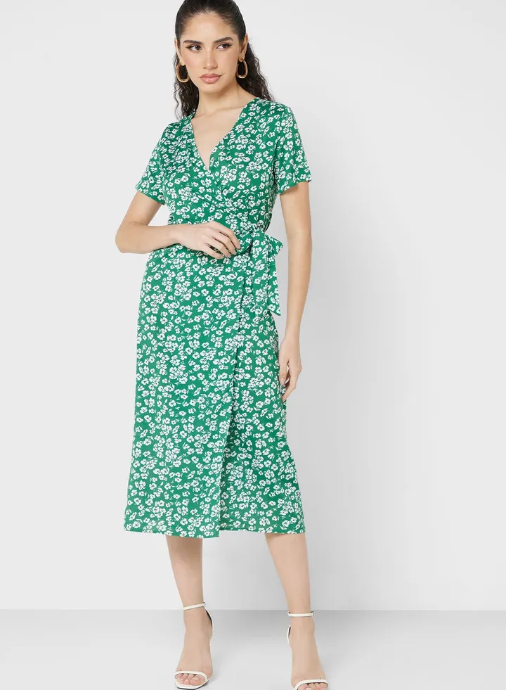 Ruffle Sleeve Printed Dress