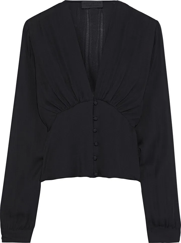 Laila gathered silk-chiffon blouse