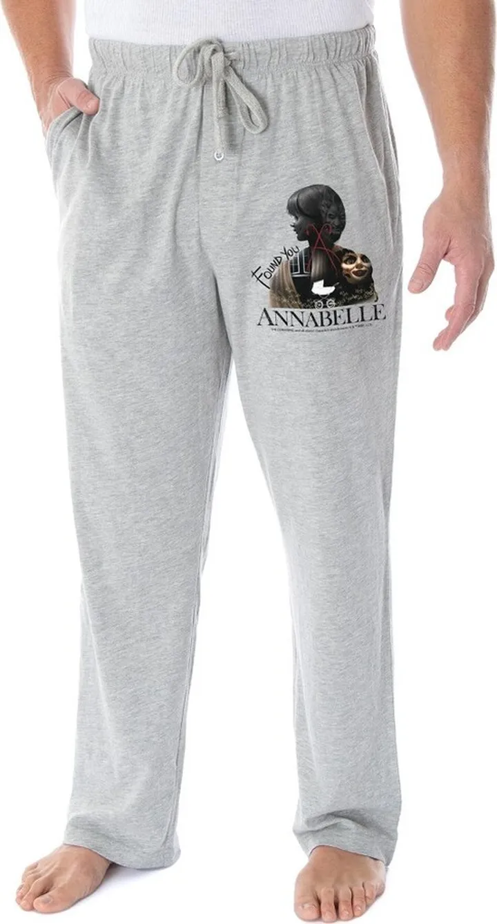 Annabelle Men's Movie The Conjuring Films Loungewear Pajama Pants (SM) Grey