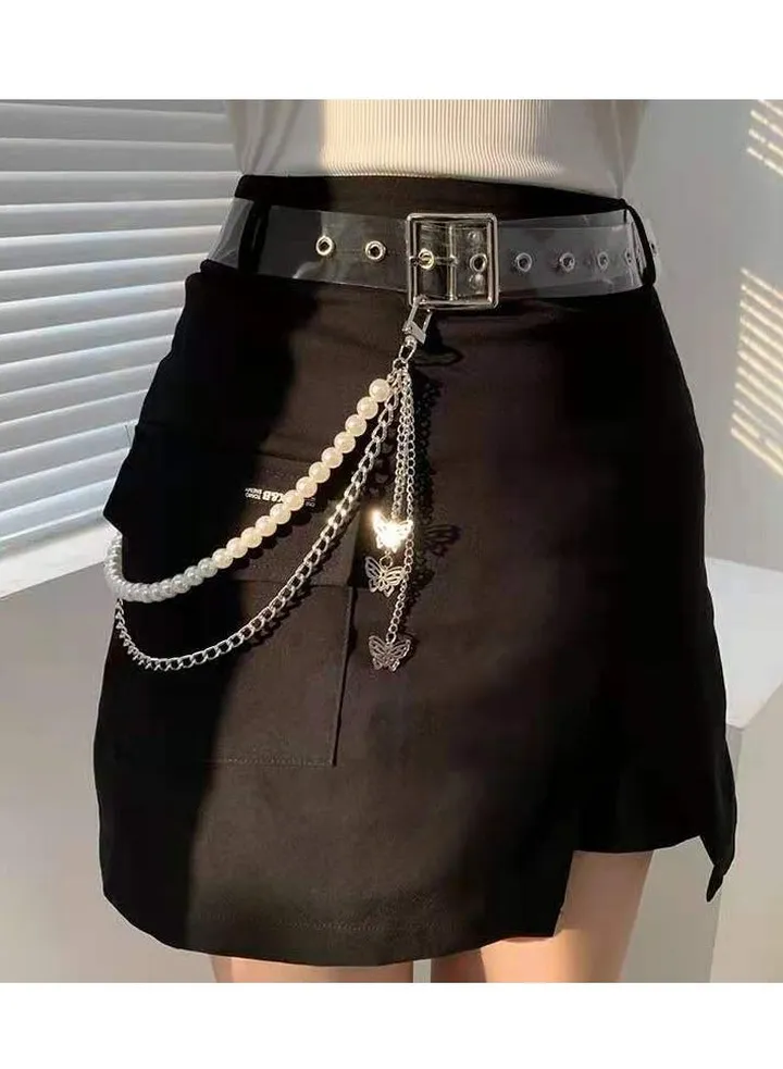 Cool ins trouser chain accessories punk jeans belt embellishments hip-hop jk uniforms pearl elements pants embellishments