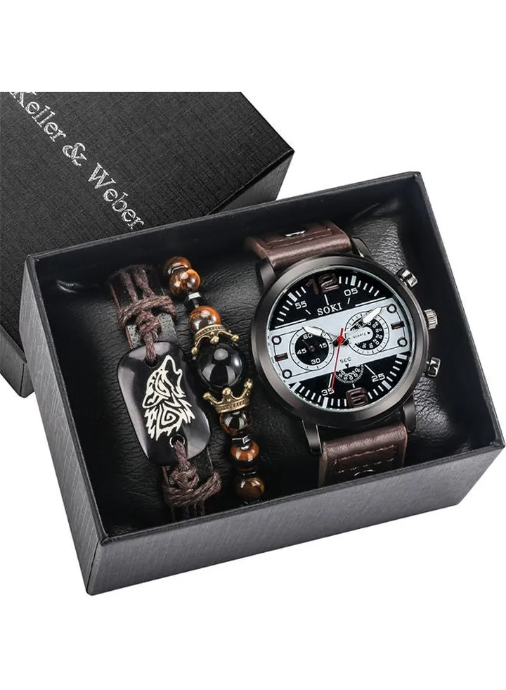 Men's Quartz Watch+Bracelet Fashion Suit