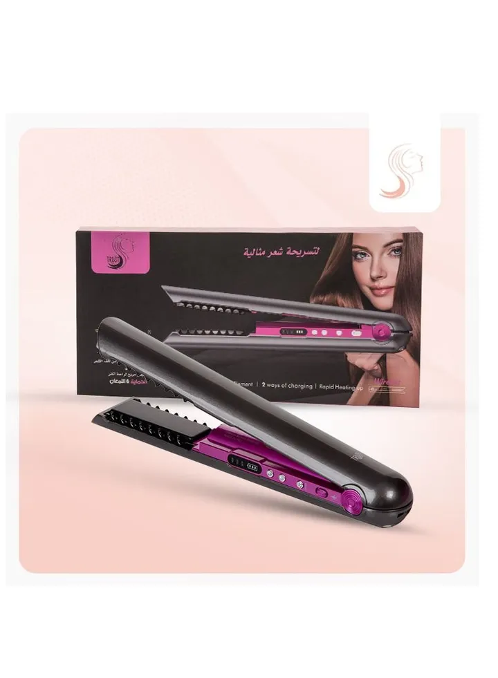 Cordless hair straightener with charging base - temperature up to 480 Fahrenheit
