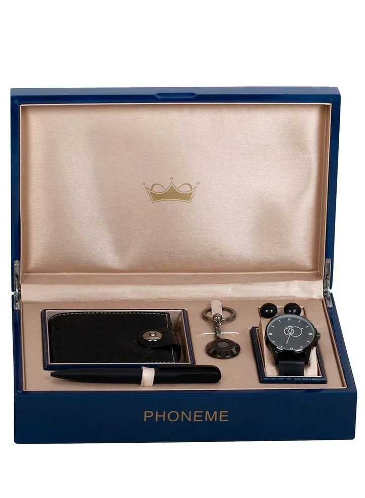 Men's leather watch set