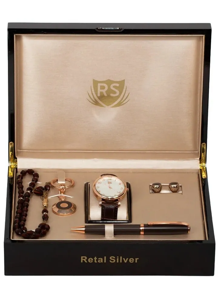Men's leather watch set