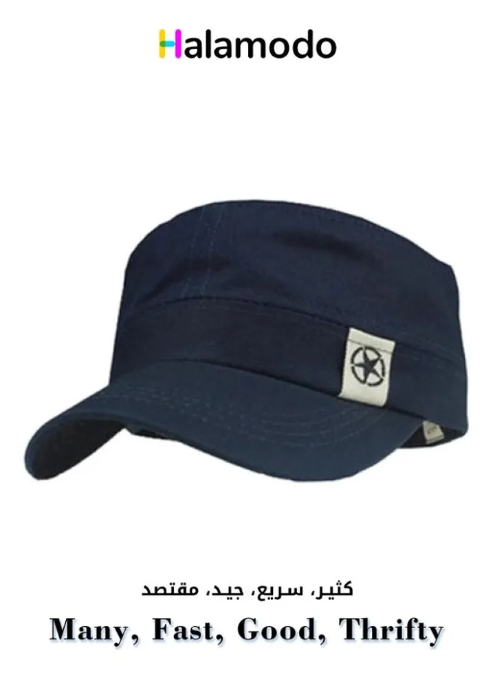 Blue Men's Flat Top Hat Outdoor Sports Casual Hat
