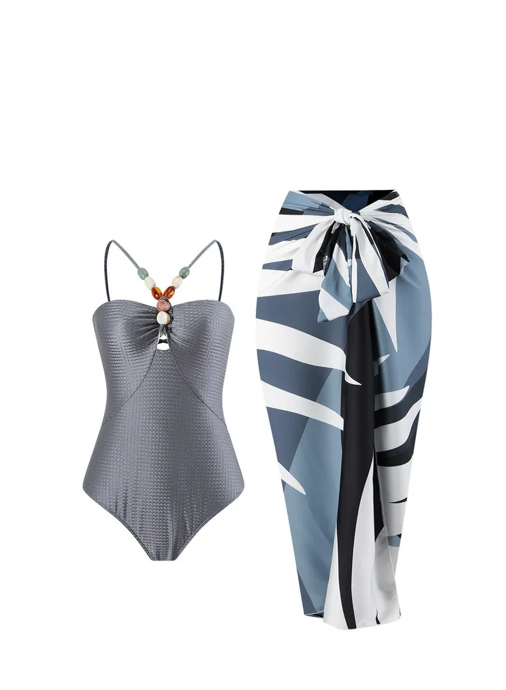 2 Pice Summer swimsuit cover up women halter set swimming suit women swimwear