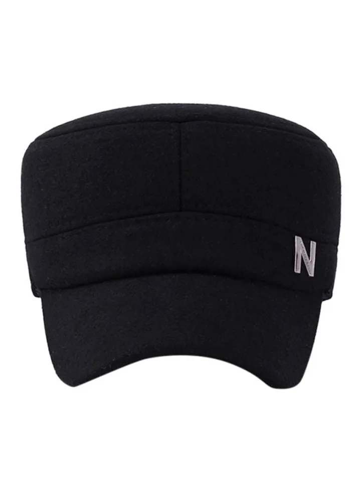 Casual Cotton Blend Cap Black