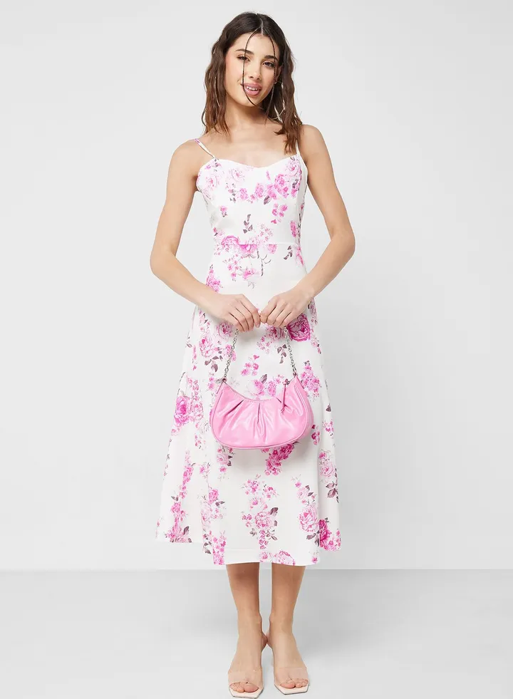 Strappy Printed Dress