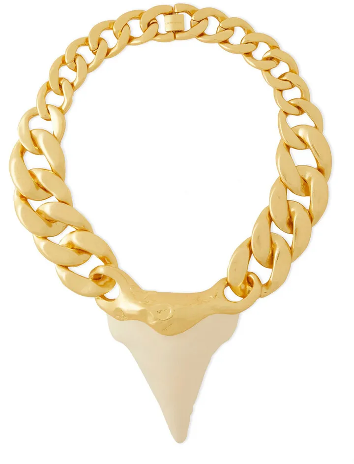 Gold-tone resin necklace
