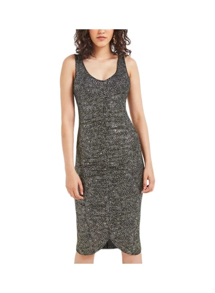 All Over Print Bodycon Dress Grey