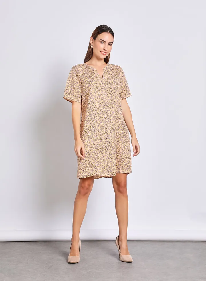 Women'S Casual Knee Length Short Sleeve Dress Pink