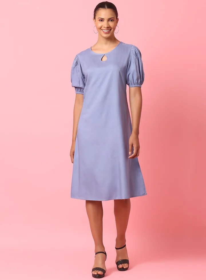 Fashionable Casual Dress Blue