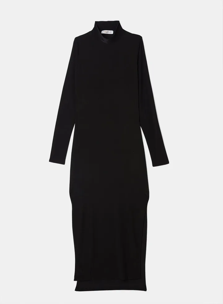 Side Slit Dress Black