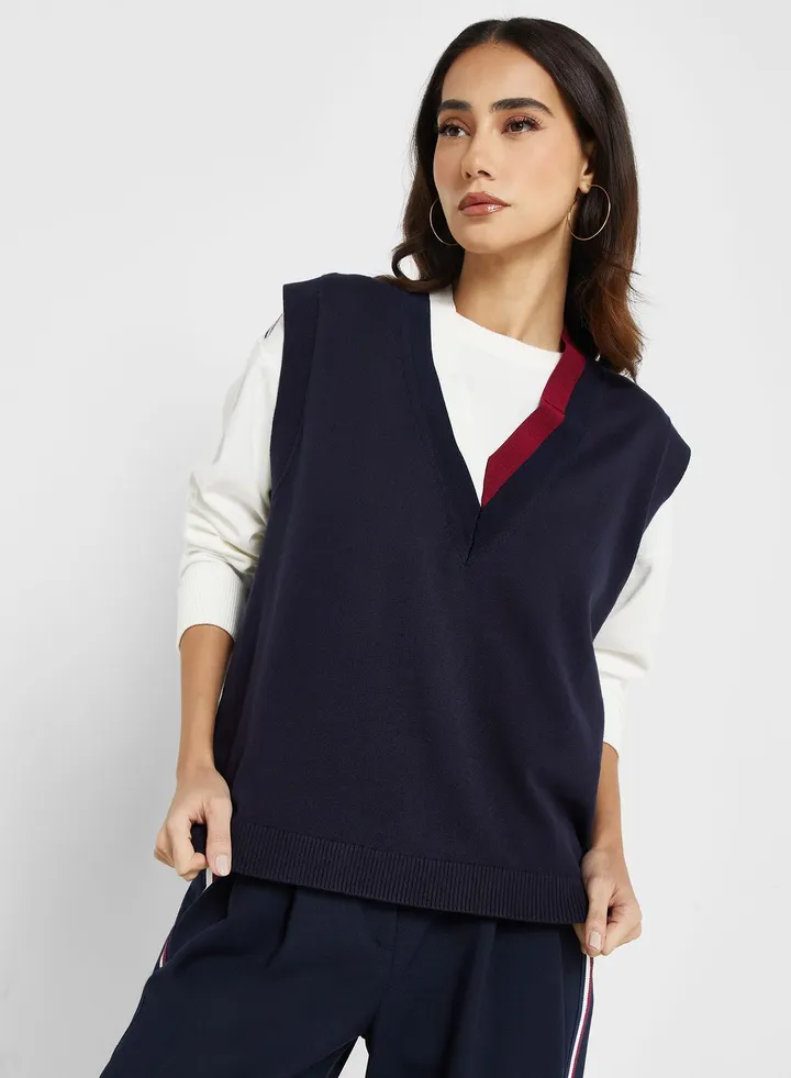 V-Neck Knitted Sweater