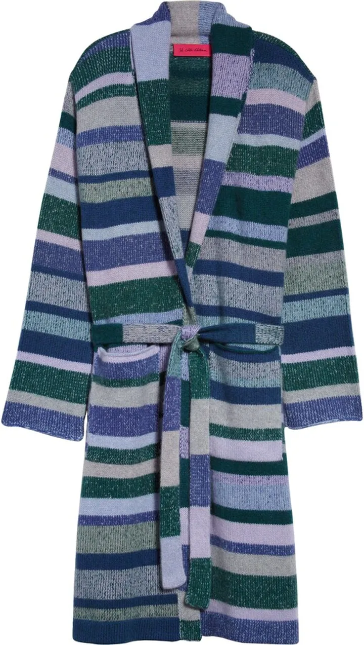 Robe Stripe Belted Cashmere Cardigan