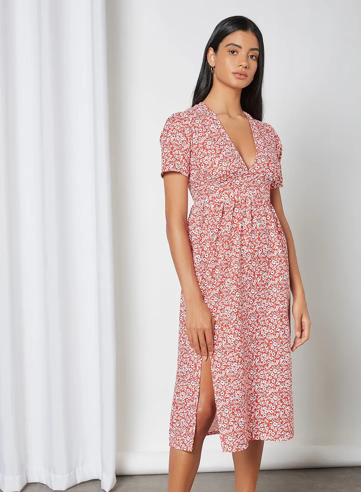 Ditsy Print Dress Red