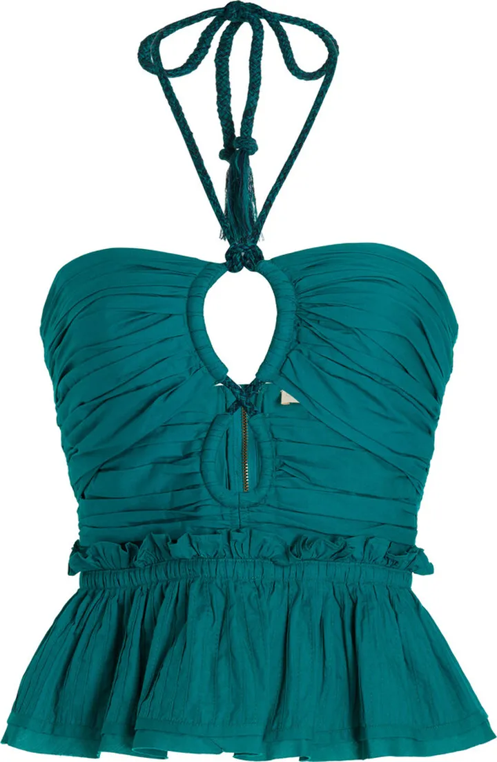 Women's Adaleigh Cotton Peplum Halter Top