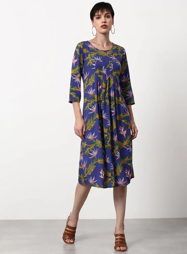 Regular Fit Casual Dress Blue