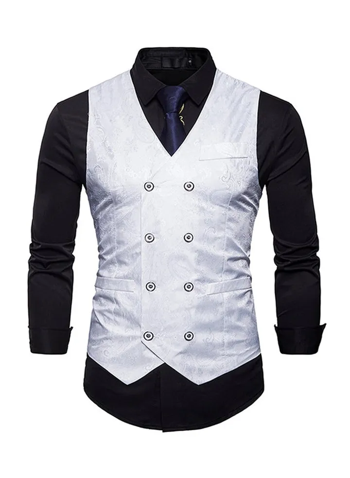 Printed Waistcoat White
