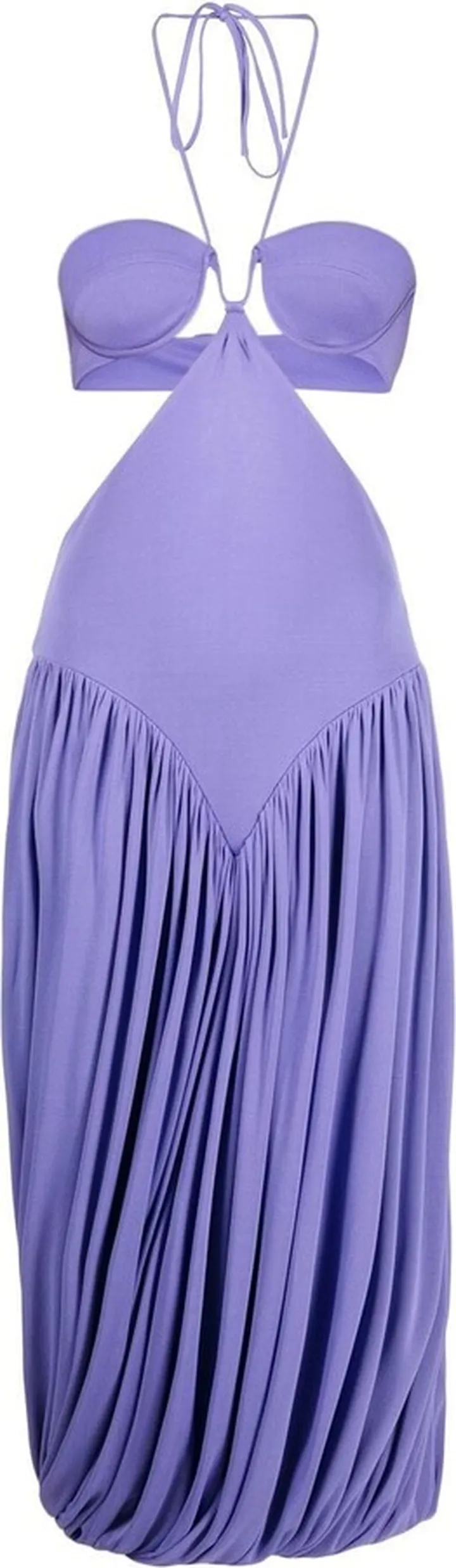 Triangle-Bra Halterneck Midi Dress