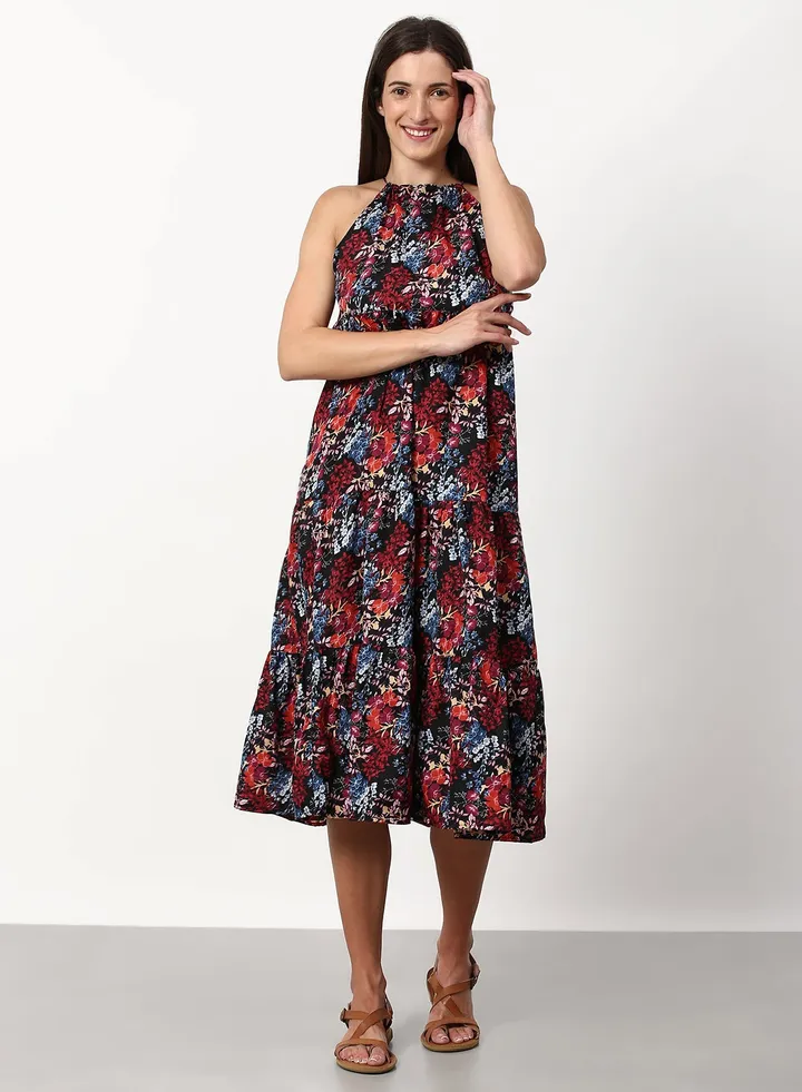 Regular Fit Casual Dress Black,Red