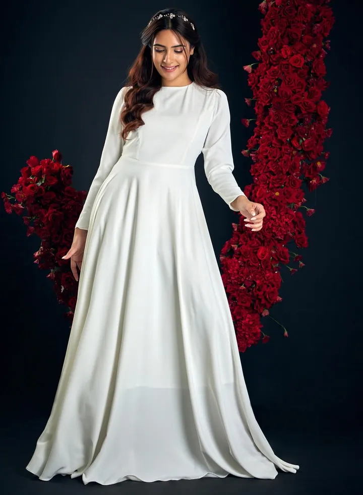 Long Sleeve Modest Chiffon Maxi Dress