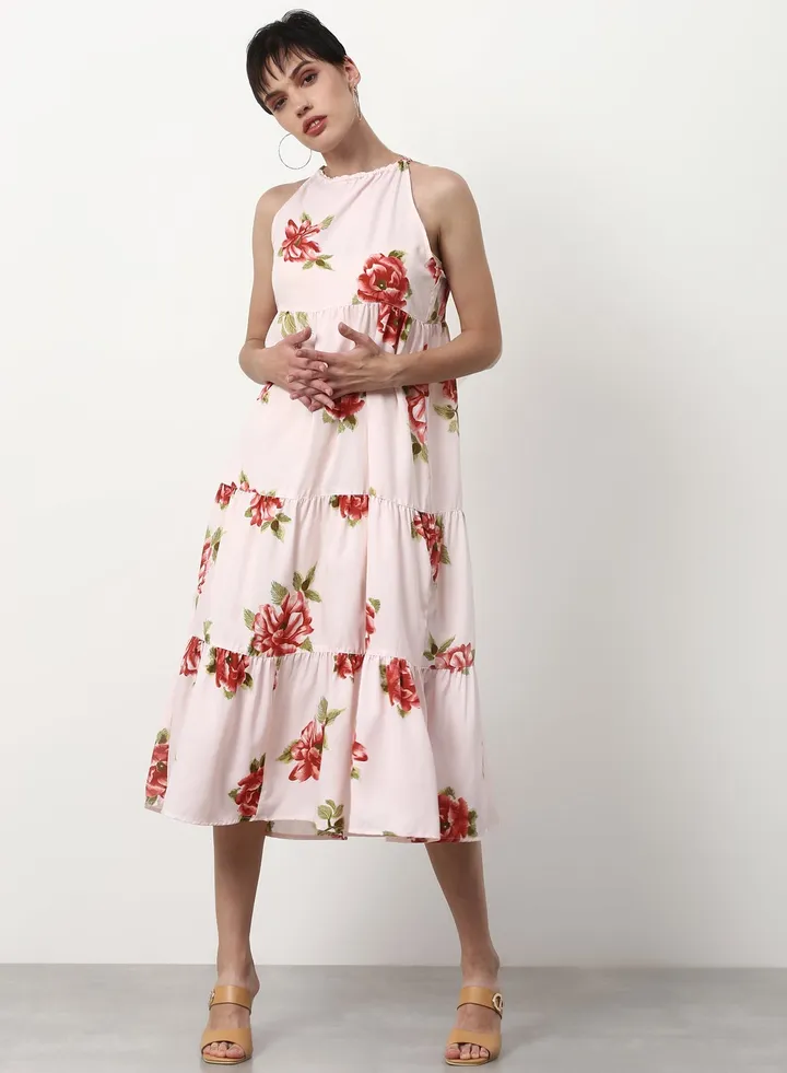 Regular Fit Casual Dress Peach