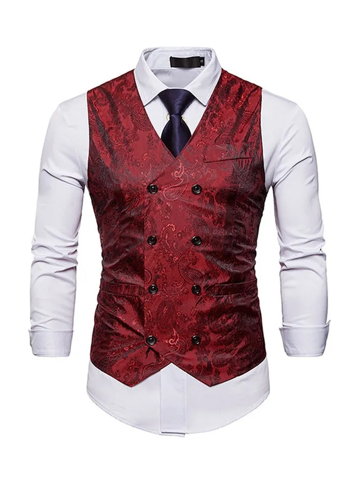 Printed Waistcoat Red