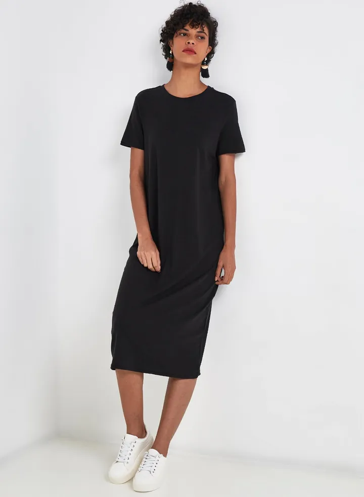 Casual Midi Dress Black