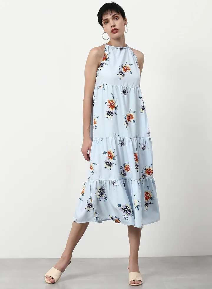 Regular Fit Casual Dress Light Blue