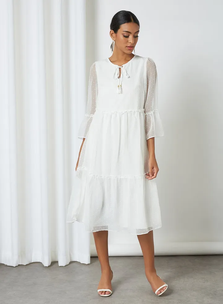 Tiered Dress White