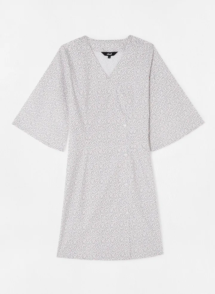 Flare Sleeve Printed Dress Multicolour