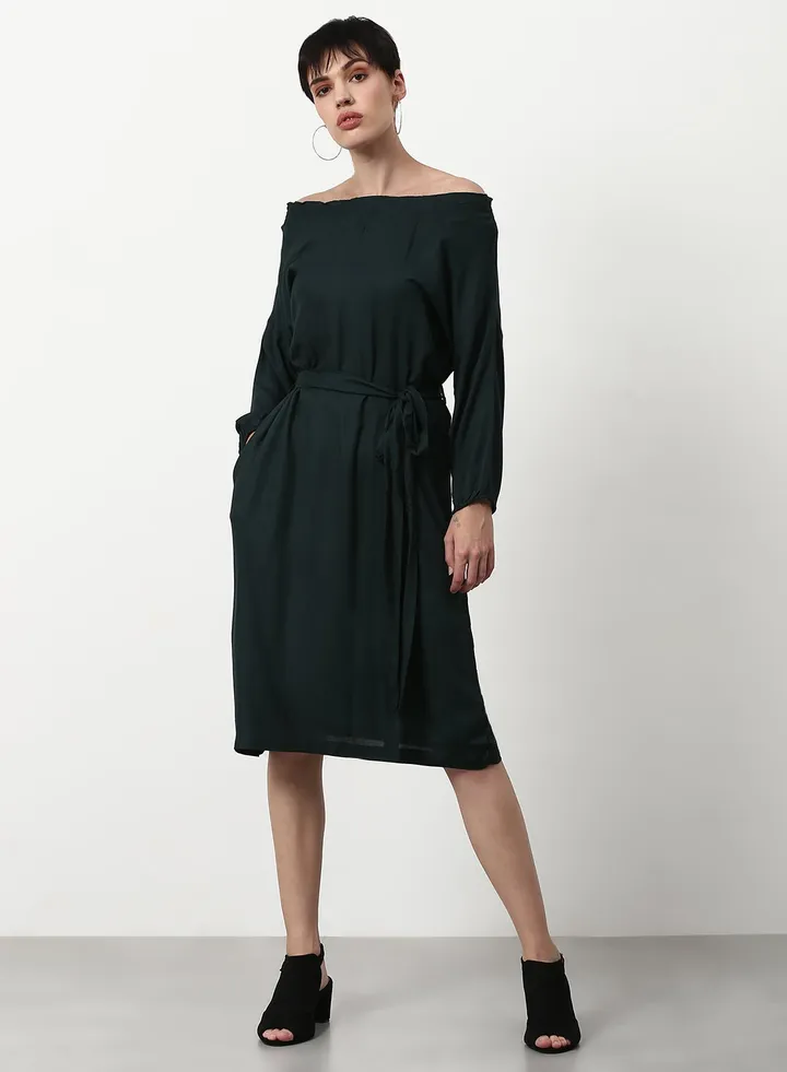 Regular Fit Casual Dress Green