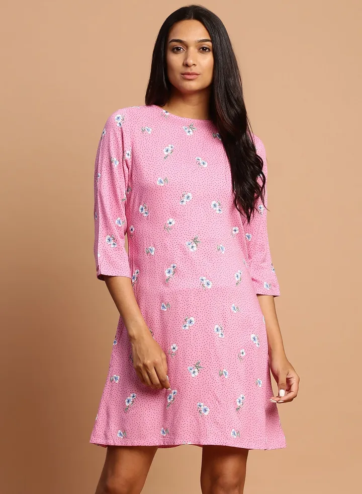 Stylish Mini Dress Pink