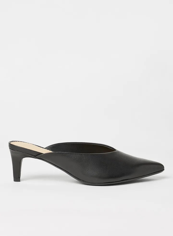 Genoa55 Leather Mule Black