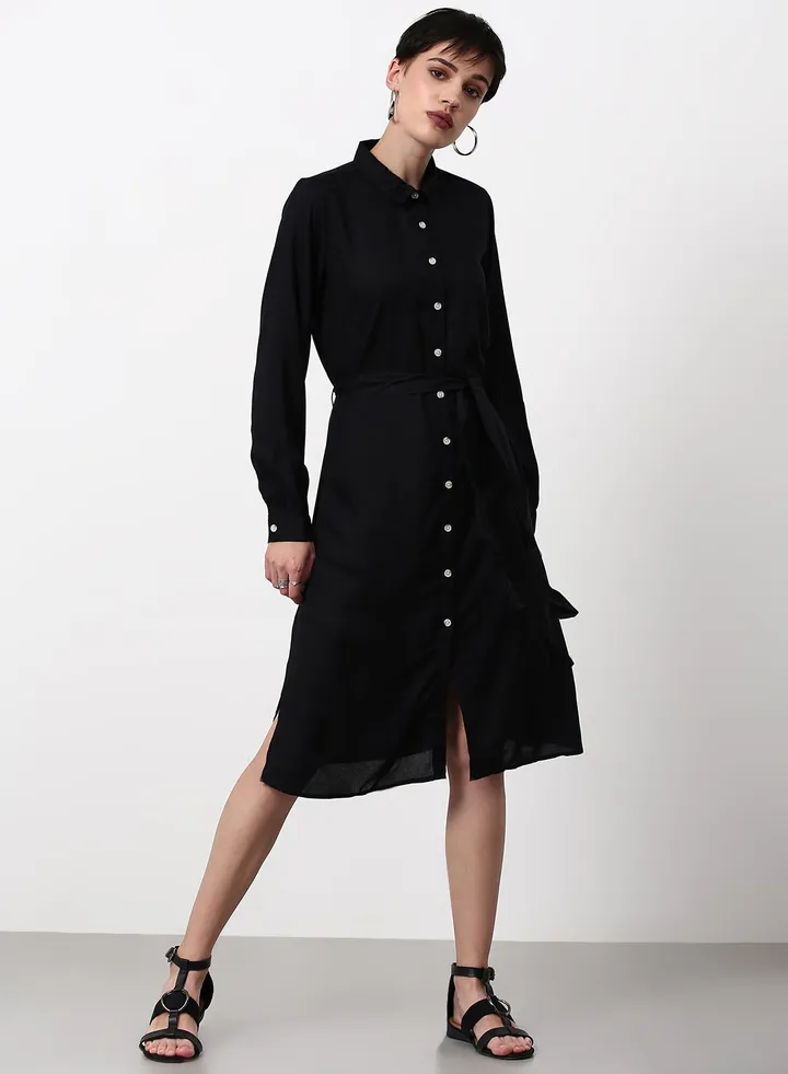 Regular Fit Casual Dress Black