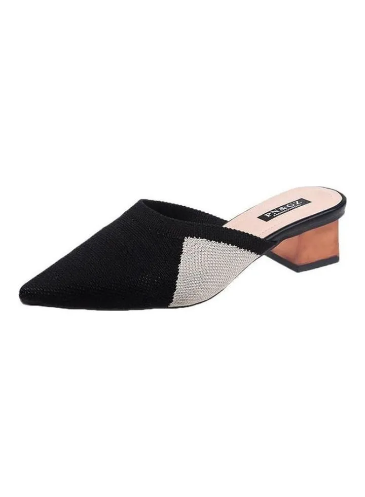Stylish Heeled Mules Black